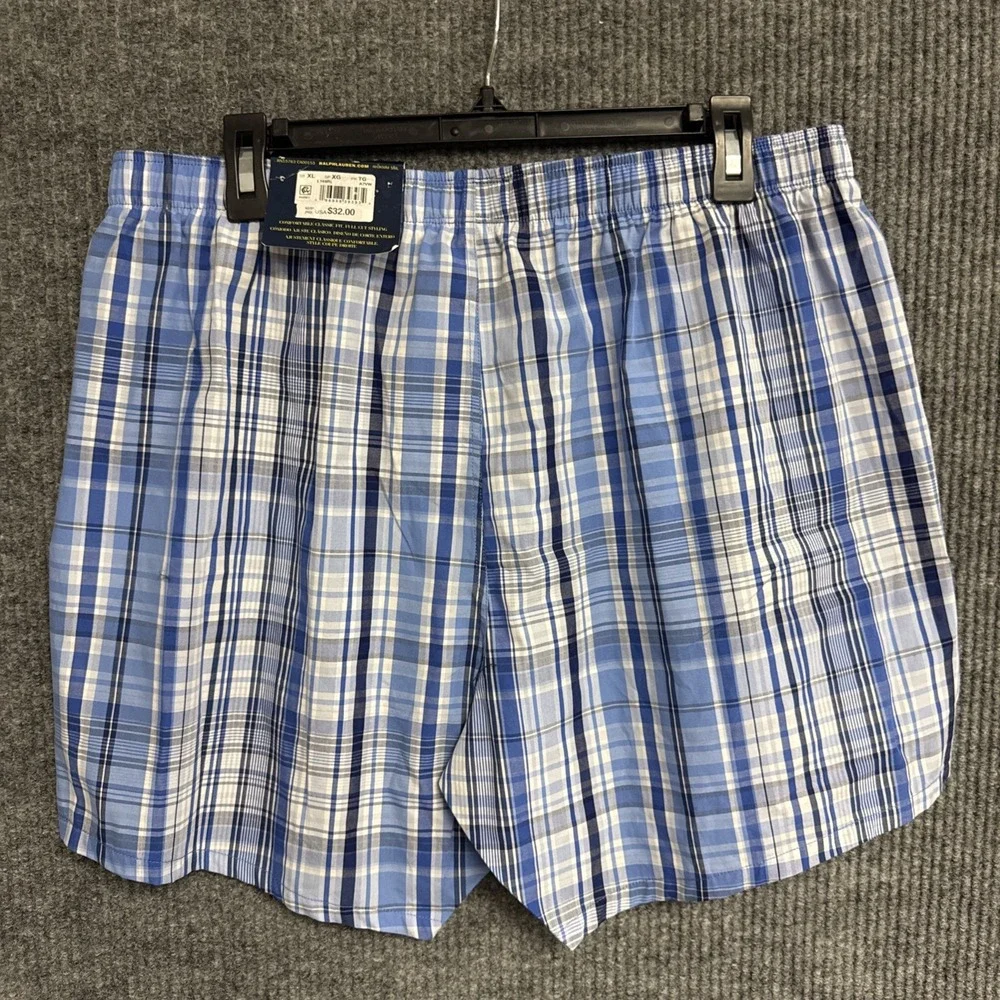 Polo Ralph Lauren Mens Classic Fit Plaid 100% Cotton Size XL Woven Boxer Shorts
